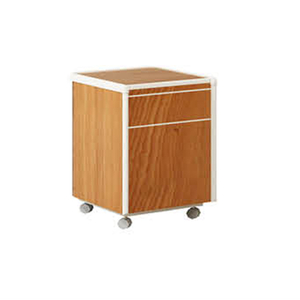 Filing Cabinet 3-Drawer Maple Mobile Vertical File Cabinet with Lock