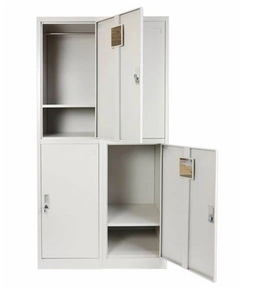 Hospital Environmental Bacteriostasis Multifunctional Storage Cabinet 7/8 Foot 4 Tier Door Stainless Steel Armoire Wardrobe with Lock