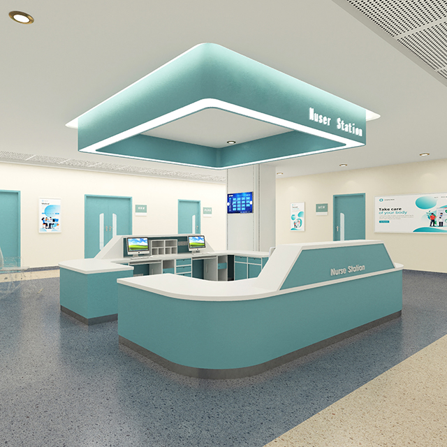 Design L-shape Good Quality Nurses Nurse Call Station Counter Hospital Reception Front Desk