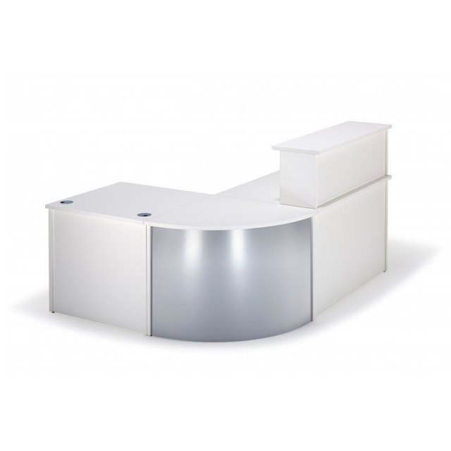 White Curved Reception Desk